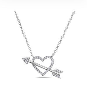 Women’s 14K Diamond Heart + Arrow Necklace/pendant